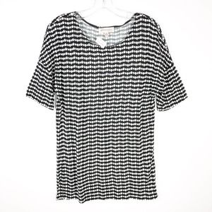 Philosophy Tunic Top Women Medium Black White Tee T-Shirt Blouse Comfy Cozy NWT